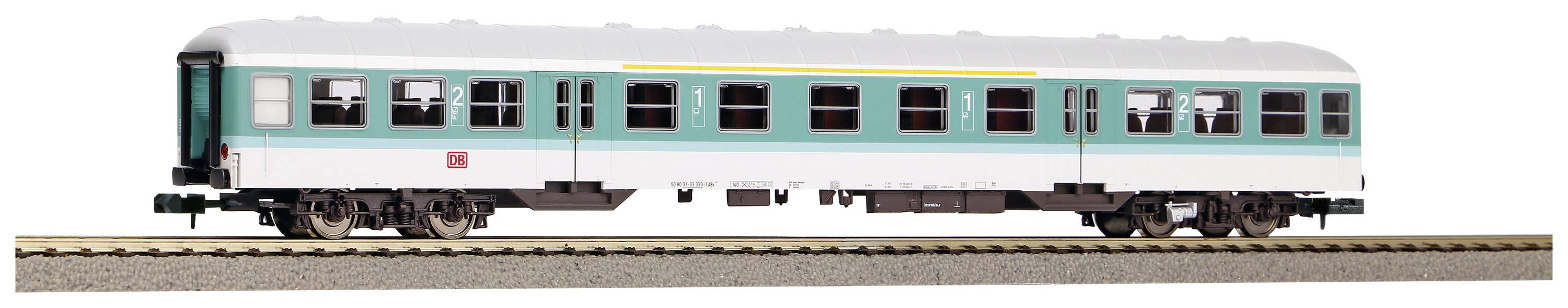 Piko N 40647 N Passenger wagon silver mint green 1./2. Cl. of DB AG 1. & 2. Great-0