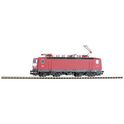 Red model of an electric train on a track. Train number '101' visible, stylised design with overhead catenary, side view.