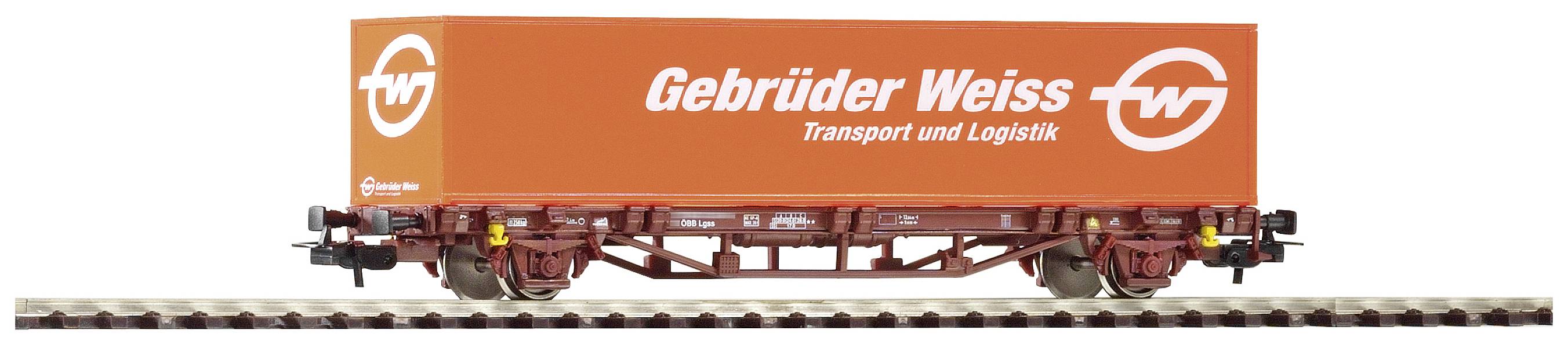 Image of Piko H0 97151 H0 Container wagon Lgs579 Gebr.Weiss der Austrian Federal Railways 2 x 20` brother white