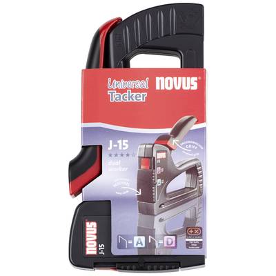 Novus Handtacker J-15, leichter Allzweck-Tacker, Werkzeugtacker für Klammern 4-10 mm, schnelles Nachladen, Softgrip, Schwarz Novus Handtacker J-15, leichter Allzweck-Tacker, Werkzeugtacker für Klammern 4-10 mm, schnelles Nachladen, Softgrip, Schwarz