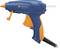 A blue and orange hot glue gun with 'steinel GM 1007-LT' written on the side. It has a trigger and a glue stick opening.
