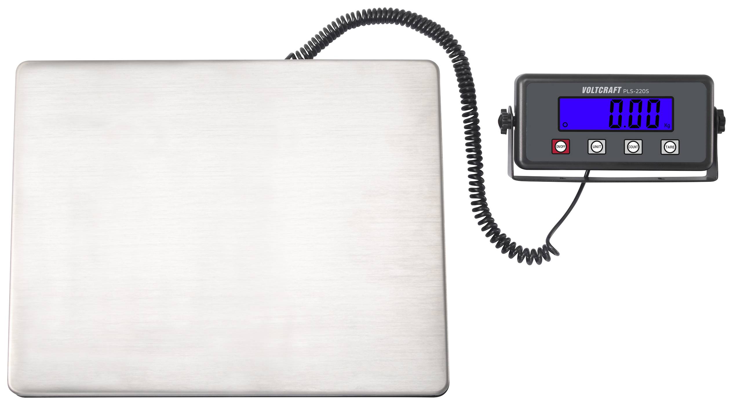 Digital scale with a large, rectangular platform and separate display showing '000'; suitable for precise weighing.