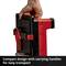 'Hand holding a red toolbox with handle.'