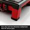 Red machine with non-slip rubber feet for secure grip on smooth surfaces.
