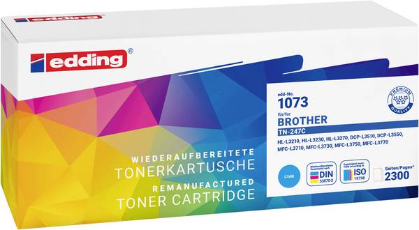 Edding Toner replaced Brother TN-247C Compatible Cyan 2300 Sides EDD-1073 18-1073