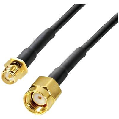 'Two coaxial cables with gold-plated connectors, suitable for high-frequency applications or antenna connections.'