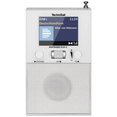 A portable digital radio with display showing 'Deutschlandfunk' and 'All of Relevance'. Time: 11:24. Model: DigiRadio Flex 2.