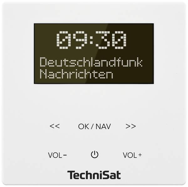 TechniSat DIGITRADIO UP 55, weiß Flush-mount radio DAB+, FM Bluetooth Incl. speaker box, Alarm clock White