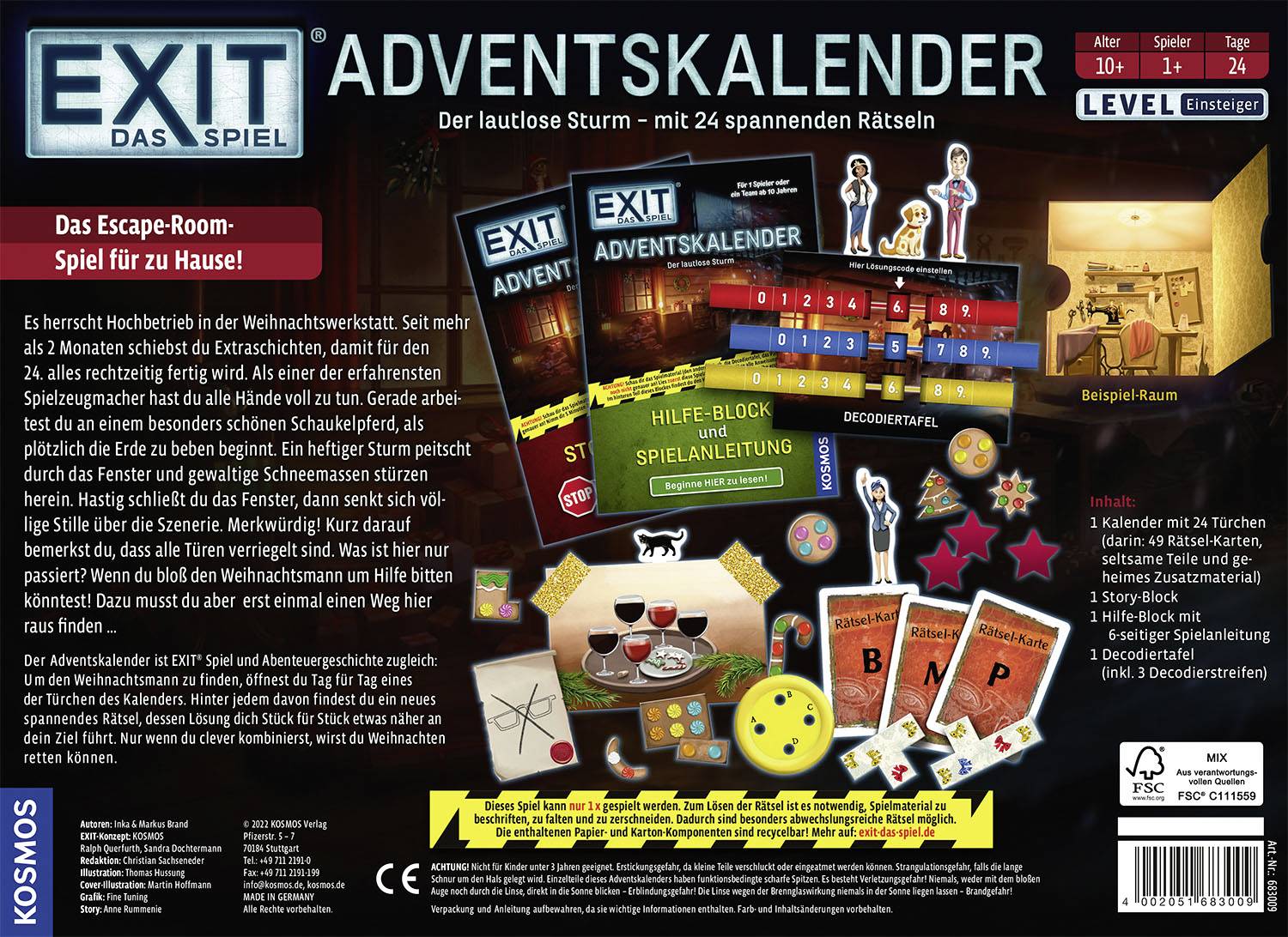 Kosmos EXIT Das Spiel EXIT The Game Advent Calendar Quizzes 