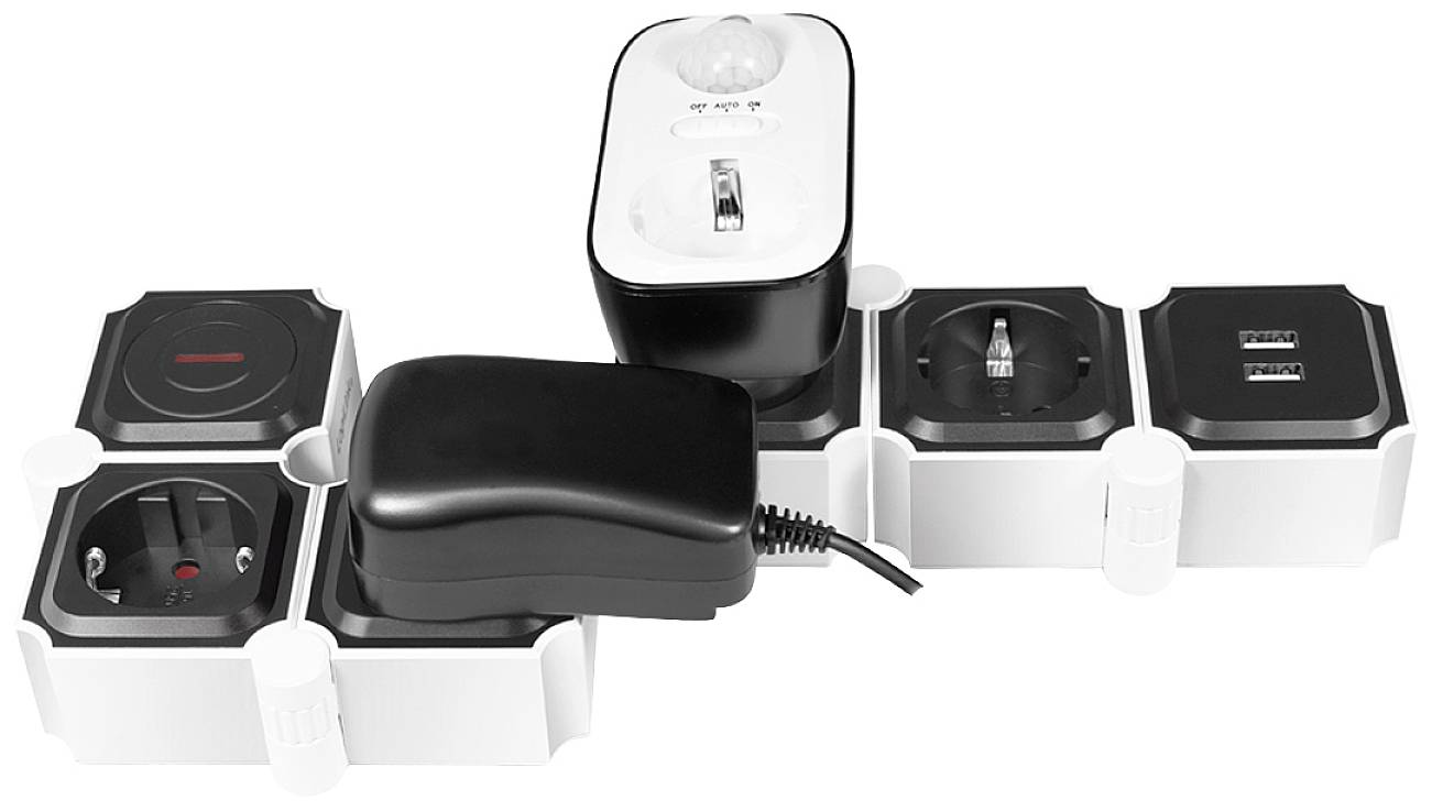 LogiLink LPS276U Power strip (+ switch) White, Black PG connector 1 pc(s)-3