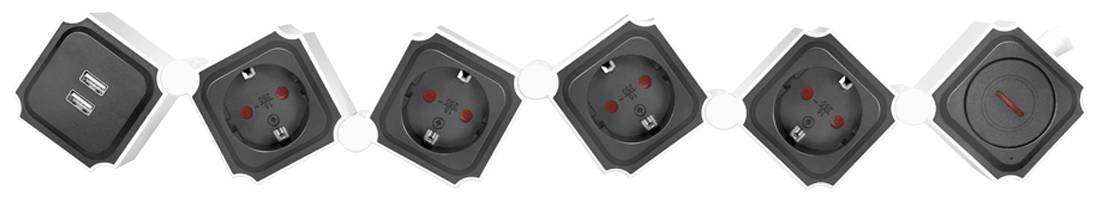 LogiLink LPS276U Power strip (+ switch) White, Black PG connector 1 pc(s)-6