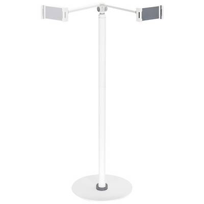White, freestanding stand with two horizontal arms at the top.