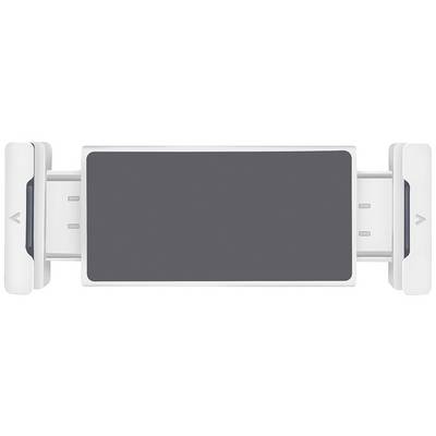 Telescopic, rectangular grey smartphone holder, extended. Suitable for attachment to vehicle air vents.