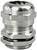Metal cable gland in silver colour, suitable for sealing and securing cables in enclosures or machinery.