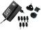 Various adaptor plugs and a charger, suitable for different power sockets and device connections.