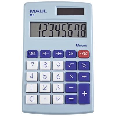Maul M 8  Pocket calculator Light blue Display (digits): 8 battery-powered, solar-powered 