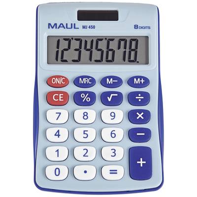 Maul MJ 450  Desk calculator Light blue Display (digits): 8 battery-powered, solar-powered (W x H) 113 mm x 72 mm
