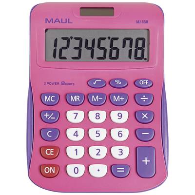 Maul MJ 550  Desk calculator Pink Display (digits): 8 battery-powered, solar-powered (W x H) 155 mm x 11 mm