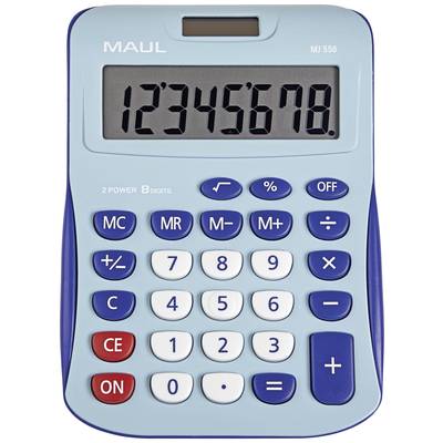 Maul MJ 550  Desk calculator Light blue Display (digits): 8 battery-powered, solar-powered (W x H) 155 mm x 11 mm