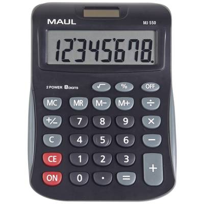 Maul MJ 550  Desk calculator Black Display (digits): 8 battery-powered, solar-powered (W x H) 155 mm x 11 mm