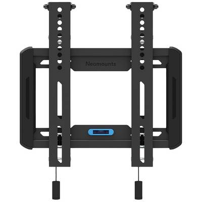 Wall mount for televisions or screens, black, with two vertical supports and height adjustability.
