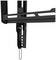 A black metal TV wall mounting arm with multiple mounting points and a safety clip.