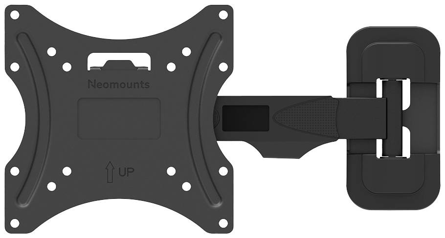 TV or Monitor Wall Mount, Swivel and Tilt, Black, with Multiple Mounting Hole Patterns for Flexible Installation.