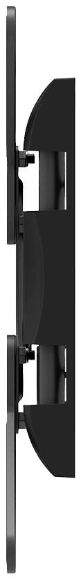 Side view of a black wall mount for screens: shows the tilting structure and mounting elements.
