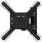 A black, adjustable TV wall mount with multiple fixing points and arms, suitable for various monitor sizes.