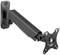 Black TV wall mounting bracket with articulated joints for flexible screen positioning, wall-mounted.