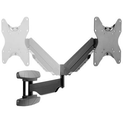 Monitor arm mount with dual joint, ideal for flexible positioning of screens. Suitable for VESA-compatible monitors.
