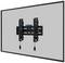 A black TV wall mount fitted to a grey wall, ready for mounting a flatscreen television.