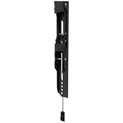 A black, vertical mechanical component with visible screws and levers.