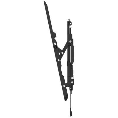 Side view of a black mechanical arm consisting of multiple joints and screws.