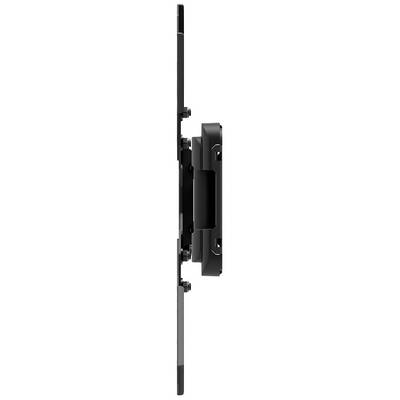 Side view of a slim, black electronic device with multiple ports that can be wall-mounted.