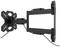 Black TV wall mount with adjustable arm and cables, suitable for flat-screen televisions.