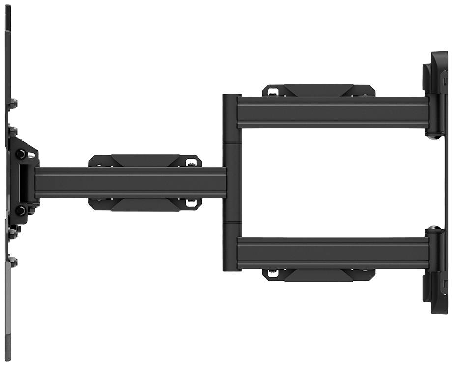 Pivoting TV wall mount that allows flexible positioning of the screen. Triple-jointed arms for enhanced manoeuvrability.