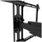 Black metal TV wall mount with adjustable arm and side-mounted screws.
