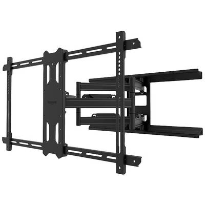 Black, tilting TV wall mount, suitable for flat screens. Robust construction with adjustable arms for optimal viewing.