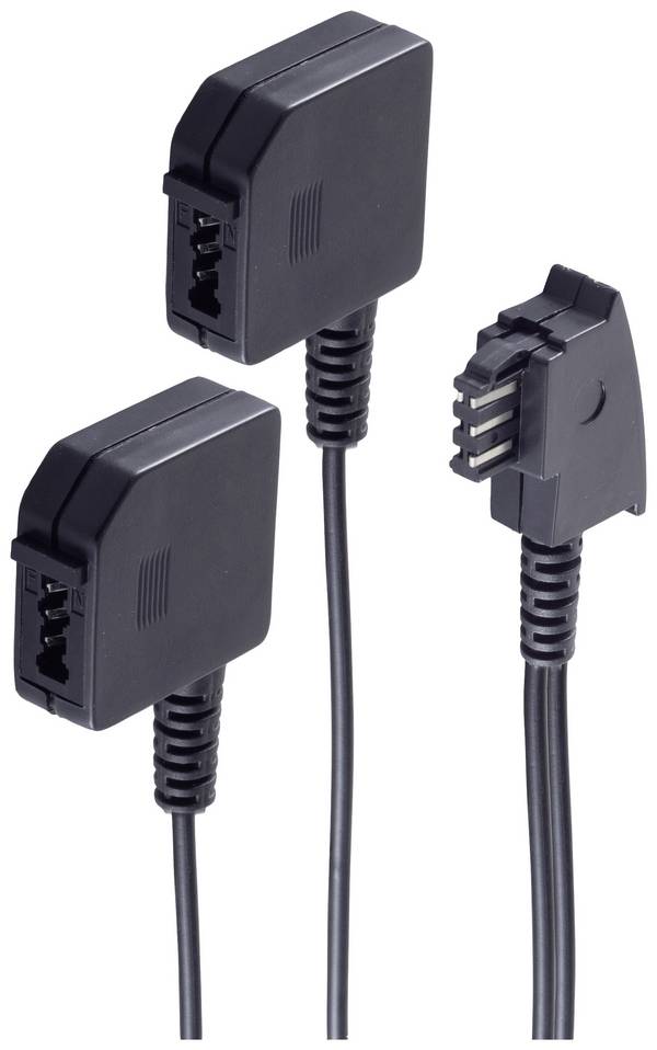 Shiverpeaks Phone Adapter [1x TAE-F plug - 2x TAE-F connector] 0.2 m Black