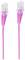 Two pink Ethernet cables with transparent connectors, lying parallel next to each other.