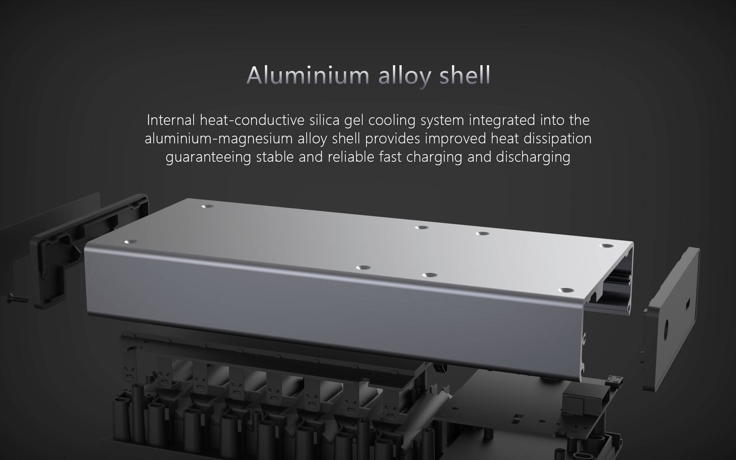 Metal enclosure with integrated thermal management system ensures stable and reliable fast charging and discharging performance.