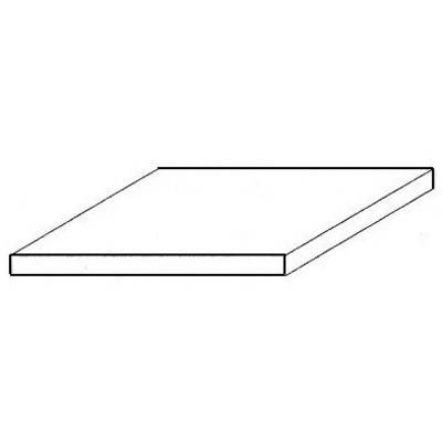 A simple, isometric drawing depicting a rectangular, flat object, similar to a plate or board.