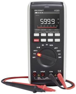 VOLTCRAFT VC831 Handheld multimeter Calibrated to (ISO standards) Digital  CAT III 1000 V, CAT IV 600 V Display (counts): 6000