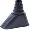 A black, tapered rubber attachment used for sealing pipes of various diameters.