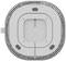 A round, white air purifier with ventilation slots and a central cap on the underside, with the brand logo visibly positioned in the centre.