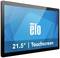 Elo touchscreen monitor, 21.5 inches in size, with a blue background and white text.