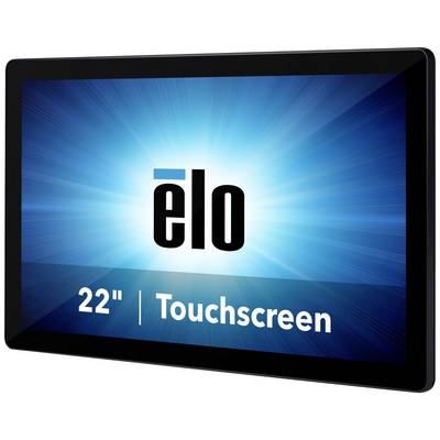 22-inch Elo touchscreen, displaying brand logo on a blue background.