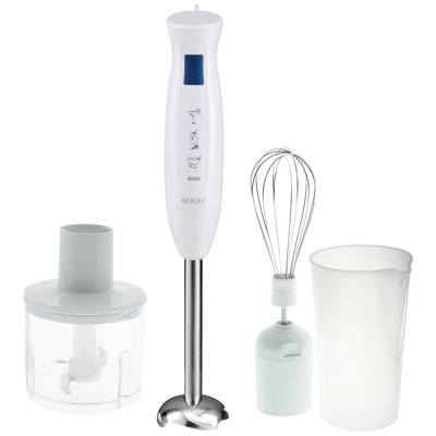 SOGO Human Technology  Hand-held blender 400 W with graduated beaker, with blender attachment, Whisk attachment White