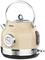 Beige kettle with temperature display and water level indicator on the side. Elegant design with stainless steel accents.
